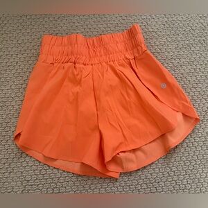 Lululemon Athletica High Waist Orange Shorts